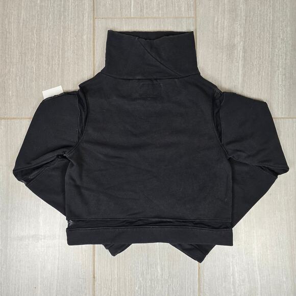 NWT ZYIA ACTIVE Women's Cropped 847 Black Mesh Cowl Neck Sweatshirt Size - Picture 3 of 12